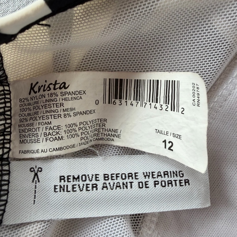 Krista by Miraclesuit Zebra Print One Piece Swimsuit Size 12 - Picture 4 of 4